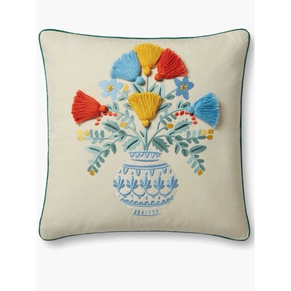 Rifle Paper Co Vase Study No. 5 Embroidered Pillow Sham
